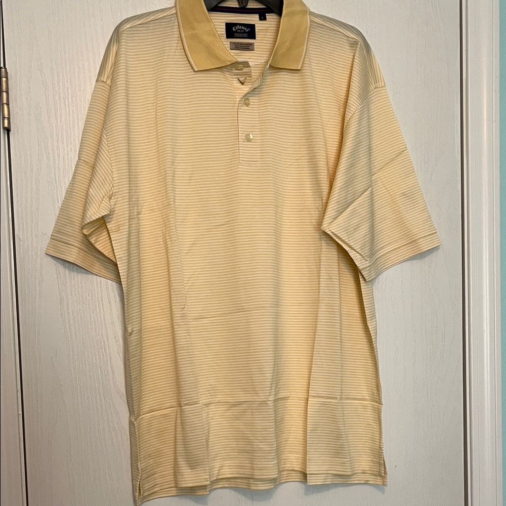 Callaway Men's Yellow Striped Polo Shirt